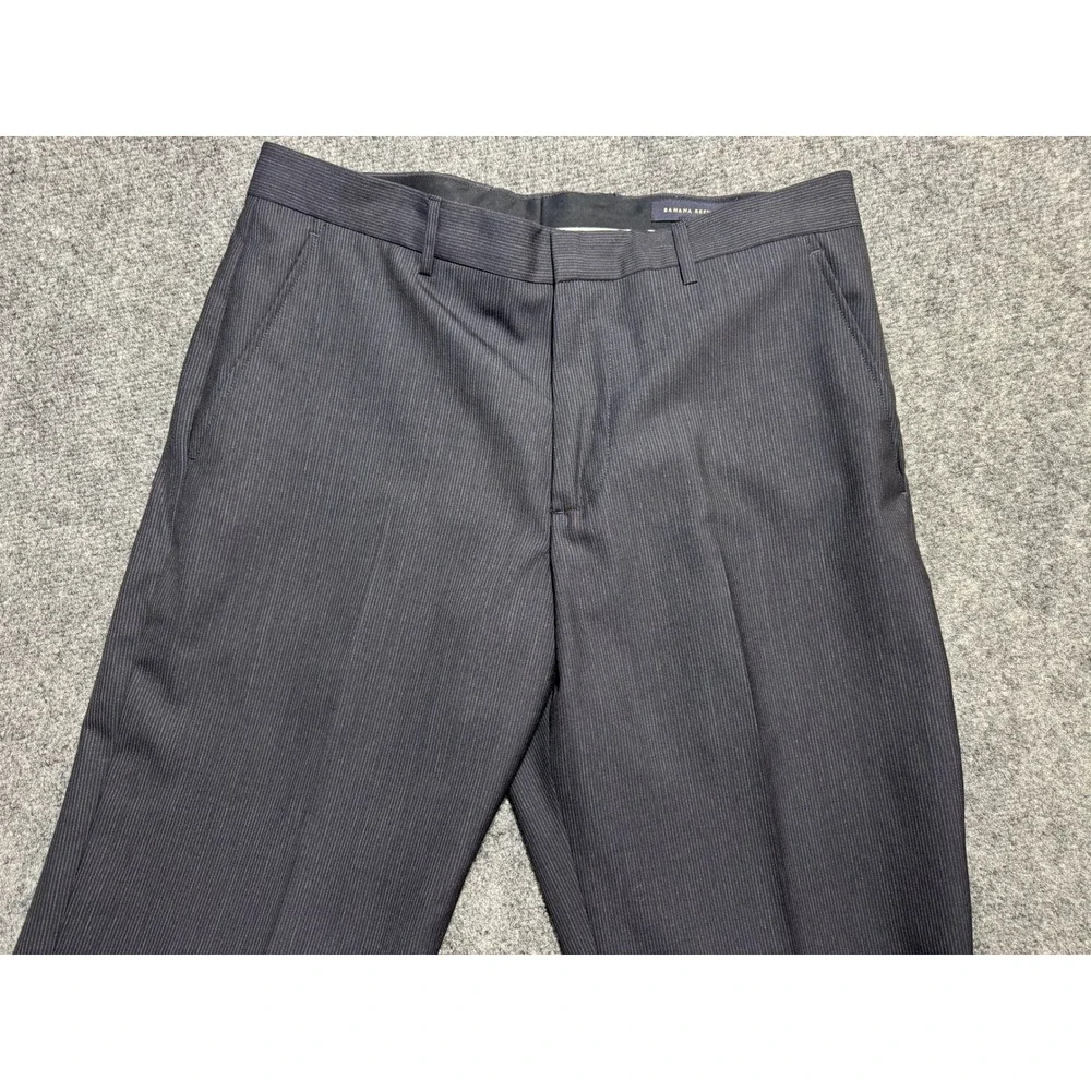 Banana Republic Men's Pinstripe Dress Pants 32x30 Charcoal Gray 100% Wool Luxury